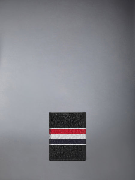 PEBBLE GRAIN RWB STRIPE DOUBLE CARD HOLDER BLACK
