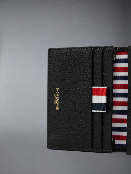 PEBBLE GRAIN RWB STRIPE DOUBLE CARD HOLDER BLACK