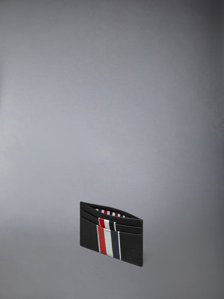 PEBBLE GRAIN RWB STRIPE DOUBLE SIDED CARD HOLDER BLACK