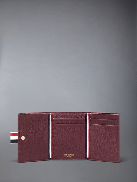 SOFT PEBBLE GRAIN TRIFOLD WALLET DK BURGUNDY