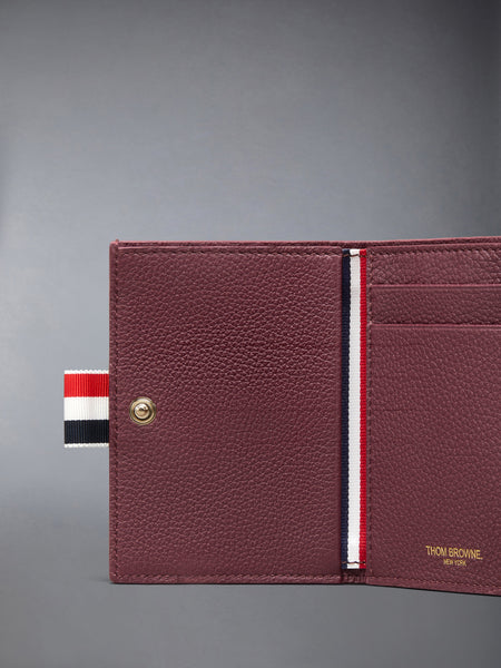 SOFT PEBBLE GRAIN TRIFOLD WALLET DK BURGUNDY
