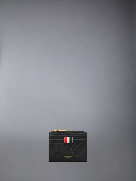 ソフト ペブルグレイン ジップトップ カードホルダー 黒