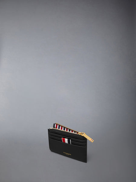 ソフト ペブルグレイン ジップトップ カードホルダー 黒
