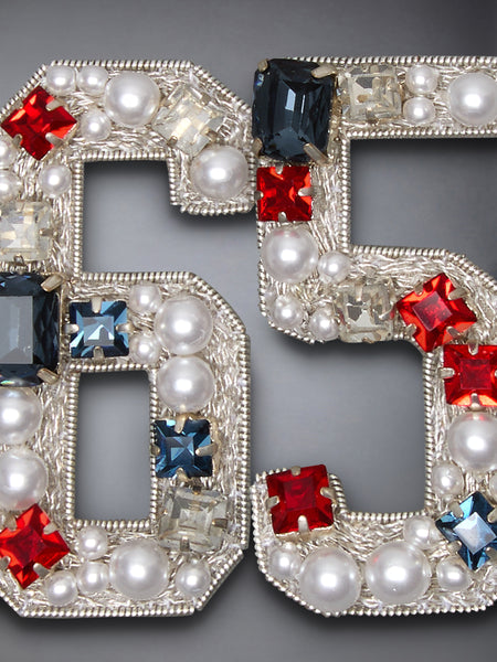 PEARL CRYSTAL BULLION EMBROIDERY 65 BROOCH SILVER