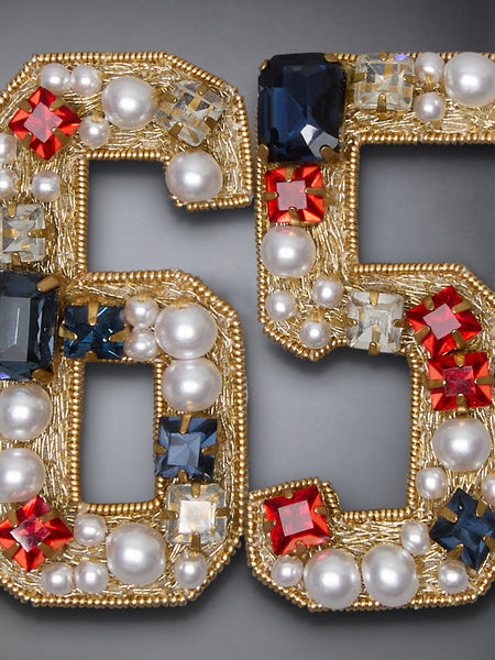 PEARL CRYSTAL BULLION EMBROIDERY 65 BROOCH GOLD
