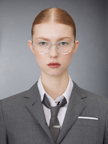 ACETATE AND TITANIUM ROUND EYEGLASSES CLEAR / TRANSPARENT