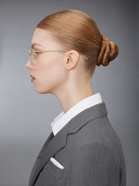 ACETATE AND TITANIUM ROUND EYEGLASSES CLEAR / TRANSPARENT