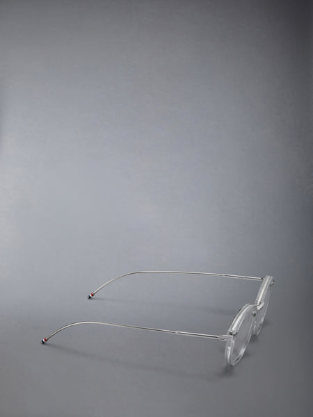 ACETATE AND TITANIUM ROUND EYEGLASSES CLEAR / TRANSPARENT