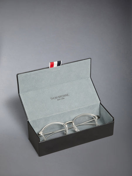 ACETATE AND TITANIUM ROUND EYEGLASSES CLEAR / TRANSPARENT