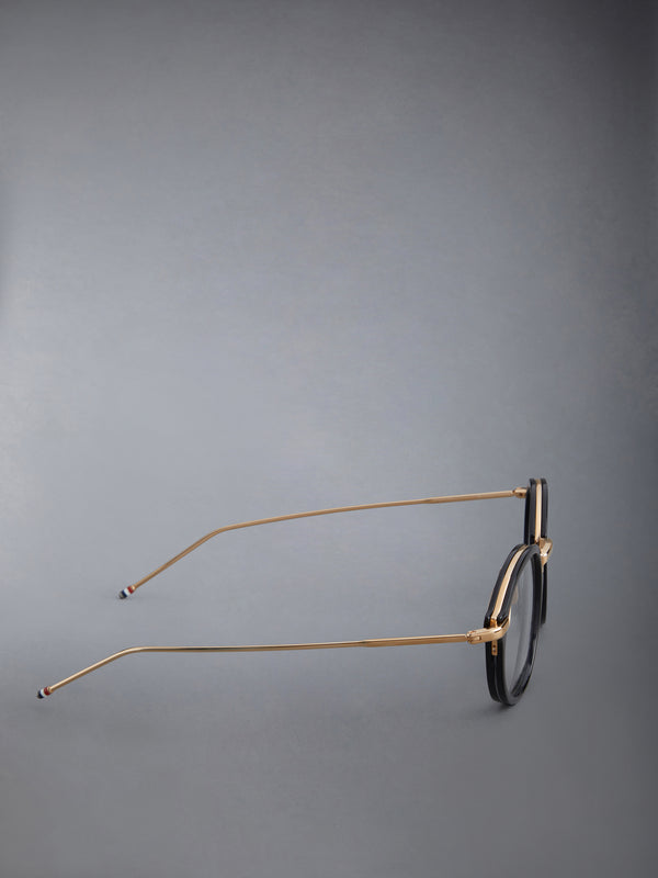 ACETATE AND TITANIUM ROUND EYEGLASSES - image 4