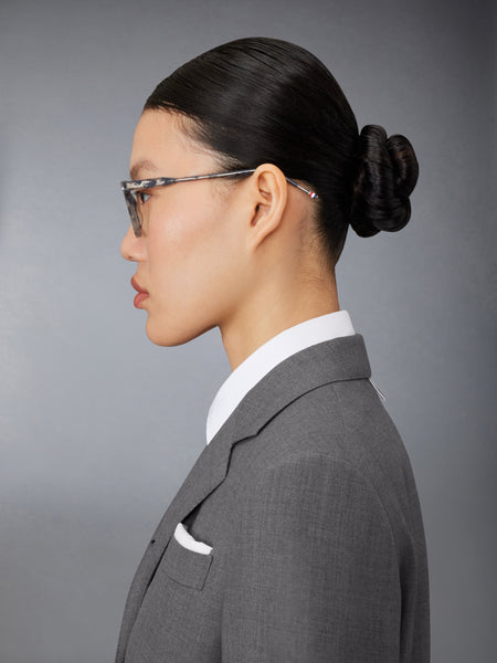 ACETATE ROUND EYEGLASSES DARK GREY