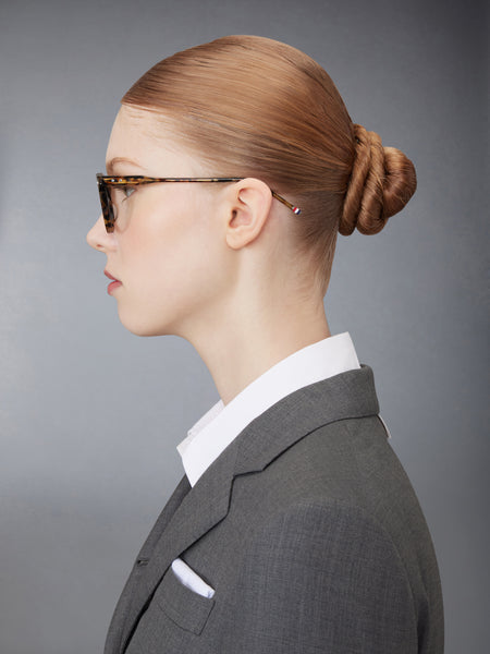 ACETATE ROUND EYEGLASSES DARK BROWN