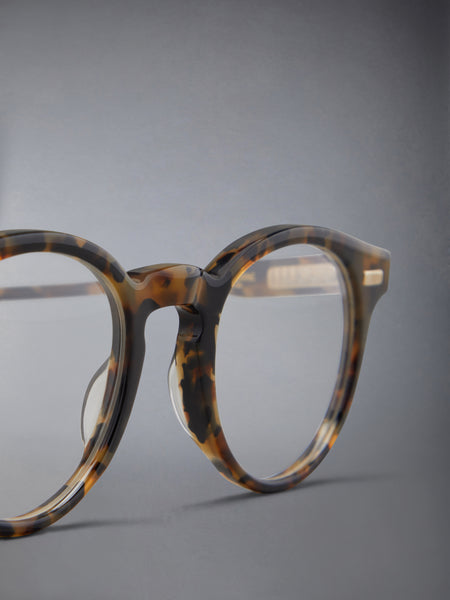 ACETATE ROUND EYEGLASSES DARK BROWN
