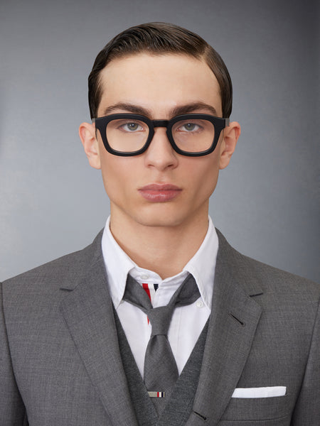 ACETATE RECTANGULAR EYEGLASSES BLACK/CHARCOAL