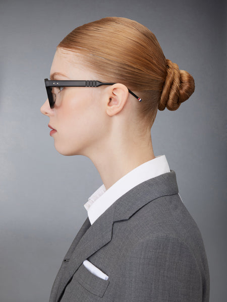 ACETATE RECTANGULAR EYEGLASSES BLACK/CHARCOAL