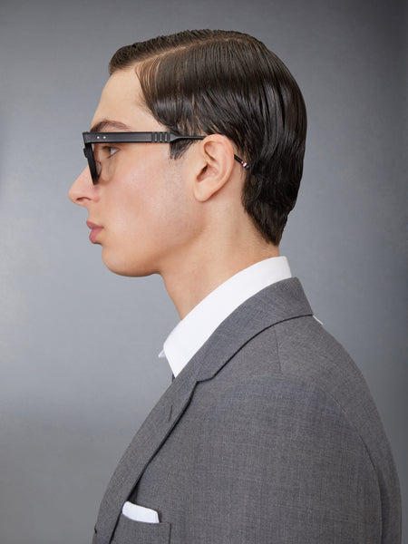ACETATE RECTANGULAR EYEGLASSES BLACK/CHARCOAL