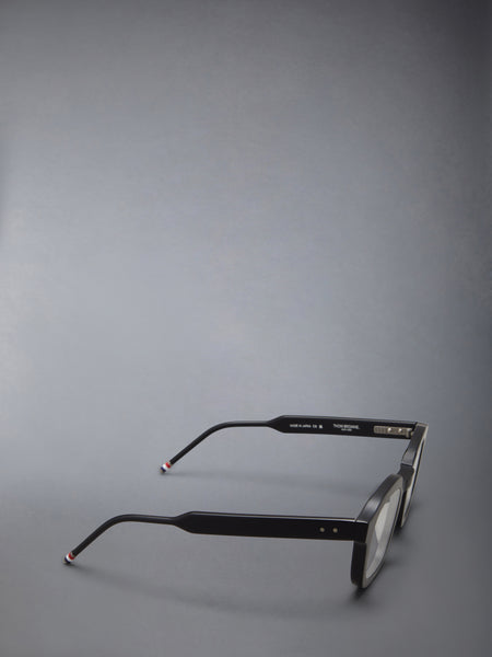 ACETATE RECTANGULAR EYEGLASSES BLACK/CHARCOAL