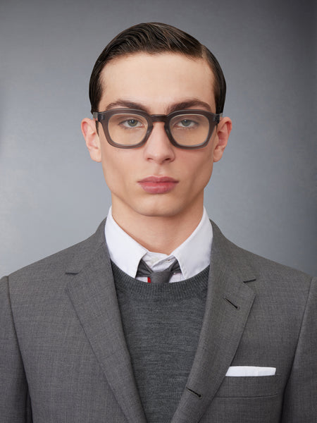 ACETATE RECTANGULAR EYEGLASSES LIGHT GREY