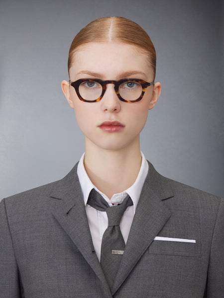 ACETATE OVAL EYEGLASSES MED BROWN