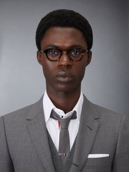 ACETATE OVAL EYEGLASSES MED BROWN