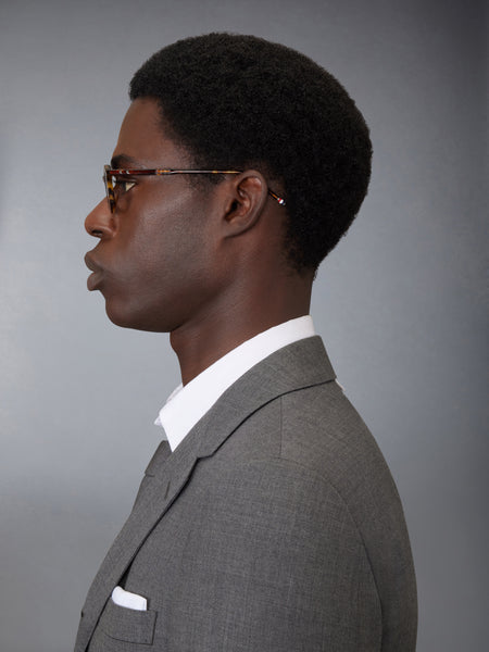 ACETATE OVAL EYEGLASSES MED BROWN