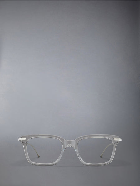 ACETATE AND TITANIUM RECTANGULAR EYEGLASSES CLEAR / TRANSPARENT