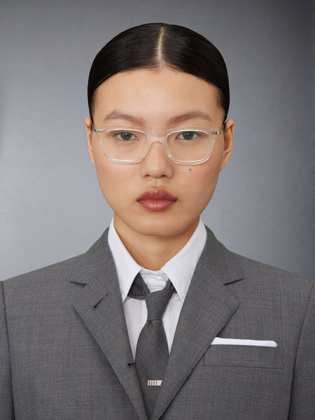 ACETATE AND TITANIUM RECTANGULAR EYEGLASSES CLEAR / TRANSPARENT