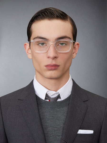 ACETATE AND TITANIUM RECTANGULAR EYEGLASSES CLEAR / TRANSPARENT