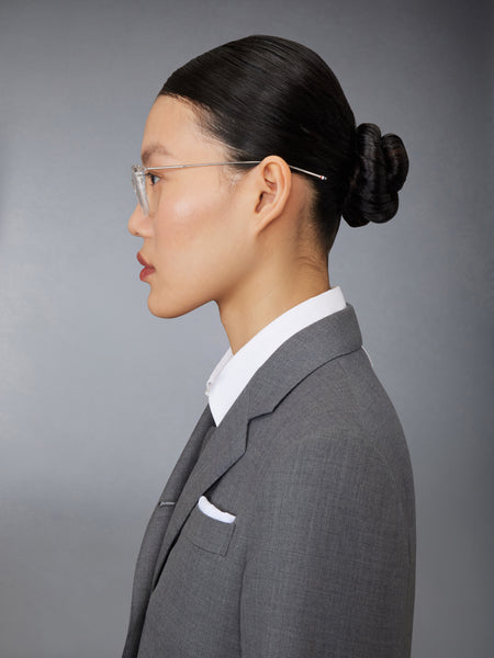 ACETATE AND TITANIUM RECTANGULAR EYEGLASSES CLEAR / TRANSPARENT