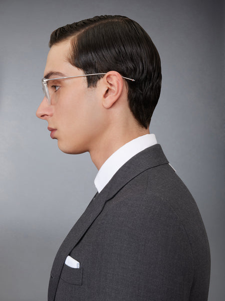ACETATE AND TITANIUM RECTANGULAR EYEGLASSES CLEAR / TRANSPARENT