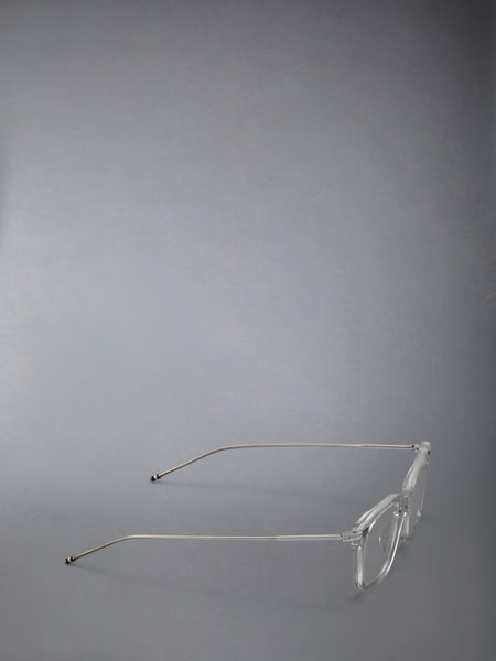 ACETATE AND TITANIUM RECTANGULAR EYEGLASSES CLEAR / TRANSPARENT