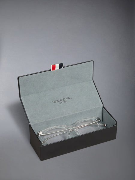 ACETATE AND TITANIUM RECTANGULAR EYEGLASSES CLEAR / TRANSPARENT