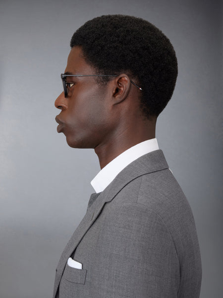 ACETATE AND TITANIUM RECTANGULAR EYEGLASSES BLACK/CHARCOAL