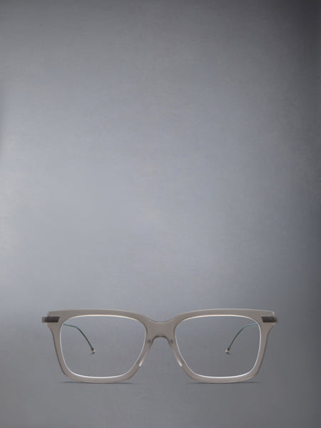 ACETATE AND TITANIUM RECTANGULAR EYEGLASSES LIGHT GREY