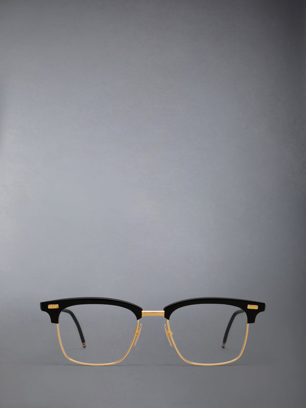 ACETATE AND TITANIUM RECTANGULAR EYEGLASSES - featured image