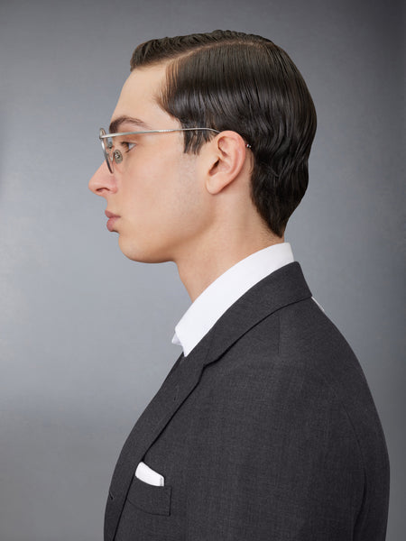 TITANIUM ROUND EYEGLASSES MED GREY