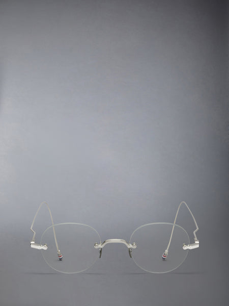 TITANIUM RIMLESS ROUND EYEGLASSES SILVER