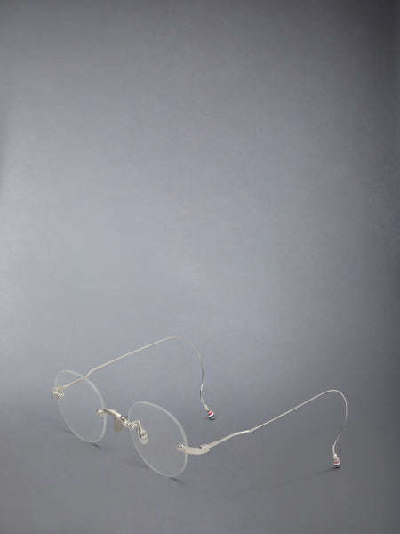 TITANIUM RIMLESS ROUND EYEGLASSES SILVER