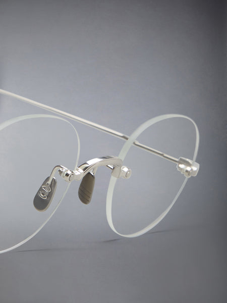 TITANIUM RIMLESS ROUND EYEGLASSES SILVER