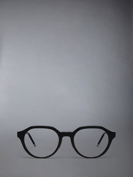 ACETATE OVAL EYEGLASSES BLACK