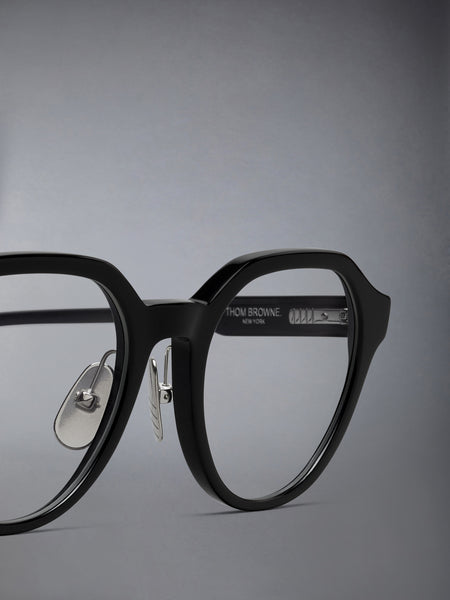 ACETATE OVAL EYEGLASSES BLACK