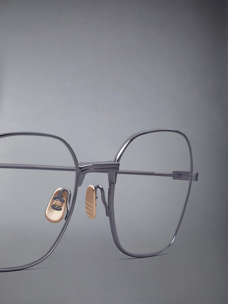 TITANIUM RECTANGULAR EYEGLASSES BLACK/CHARCOAL