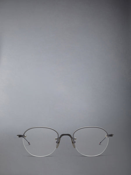 TITANIUM SEMI RIMLESS OVAL EYEGLASSES BLACK