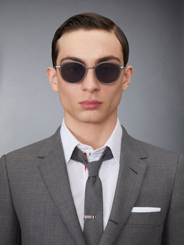ACETATE AND TITANIUM ROUND SUNGLASSES - image 3