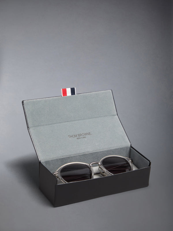 ACETATE AND TITANIUM ROUND SUNGLASSES - image 8