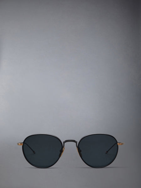 TITANIUM ROUND SUNGLASSES BLACK