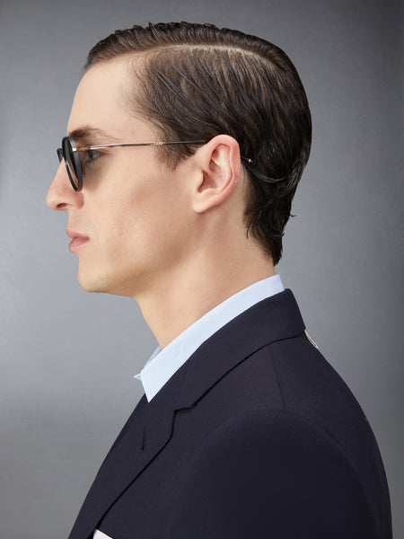 TITANIUM ROUND SUNGLASSES BLACK