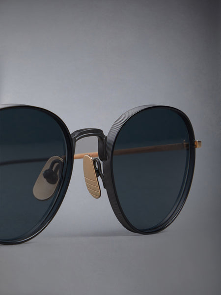 TITANIUM ROUND SUNGLASSES BLACK