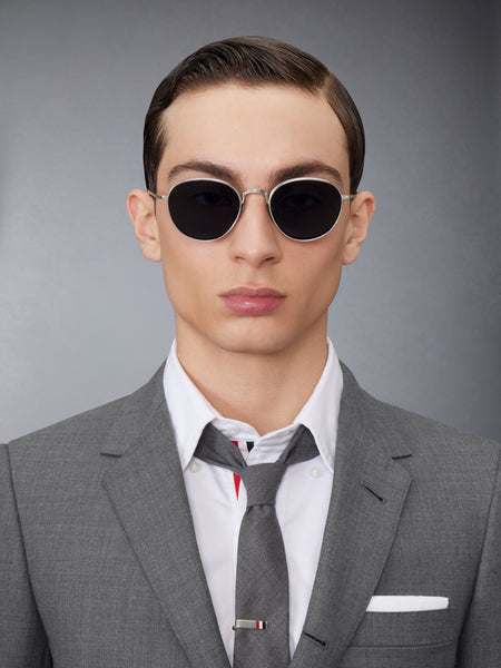 TITANIUM ROUND SUNGLASSES SILVER
