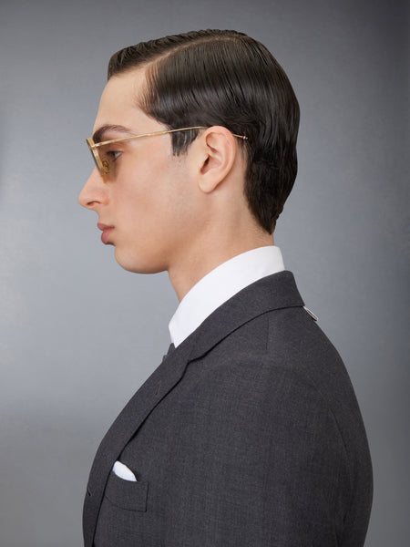TITANIUM ROUND SUNGLASSES WHITE GOLD